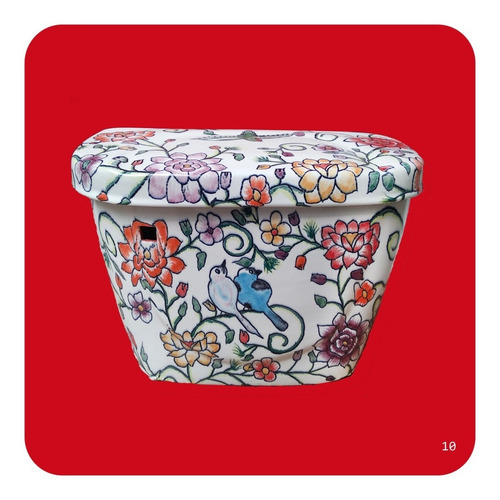 Imagen 3 de 4 de Wc Sanitario Taza + Tanque Cerámica Tipo Talavera Blanco M10