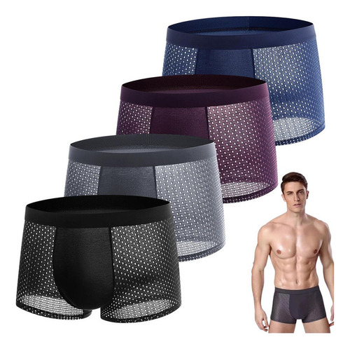 4 Boxeadores De BambĂș Box Hero,calzoncillos Boxer De Fibra A