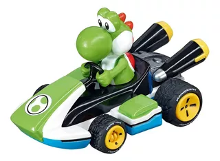 Carritos Mario Kart Para Pista Electrónica 1:43 Carrera Go!! Color Yoshi