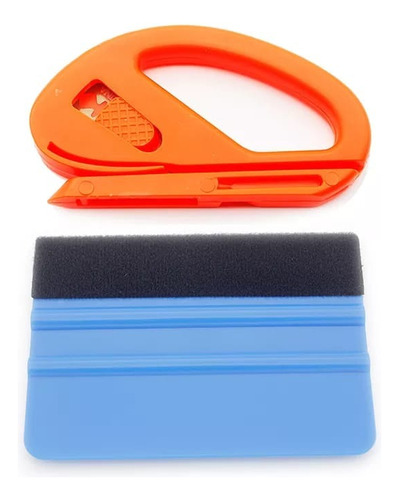 Set De Espatula Paleta Squeegee Blue Con Fieltro 