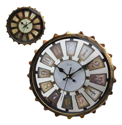 Relógio Design Industrial Parede Estilo Madeira Mdf 30cm