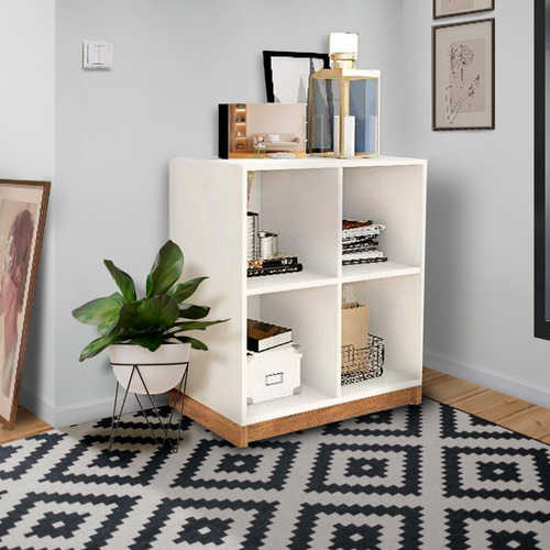 Mueble Organizador Multiusos 4 Nichos Hogar/ Oficina Color Blanco