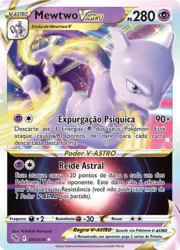 Carta Mewtwo V Original Pokémon Go, Brinquedo Copag Usado 87468717