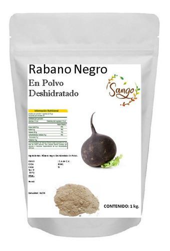 1 Kg  De Rabano Negro En Polvo