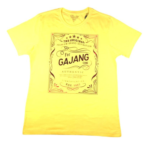 Camiseta Gajang Gola Careca, Estampa Masculina Brand