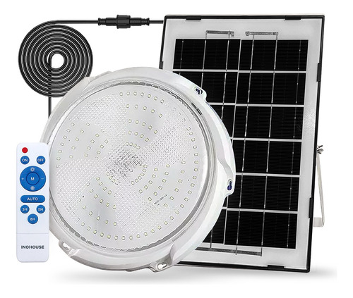 Kit 7 Luminaria Solar Interna 100w Inteligente 3 Cores Luz