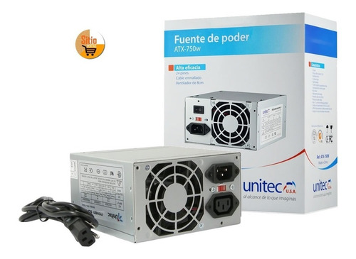 Fuente De Poder Unitec Atx-750 Watt Protección Sobre Voltaje