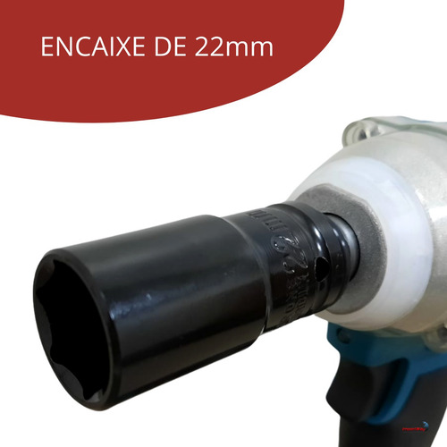 Chave De Impacto Sem Fio Bivolt Com 2 Baterias 18v Forte