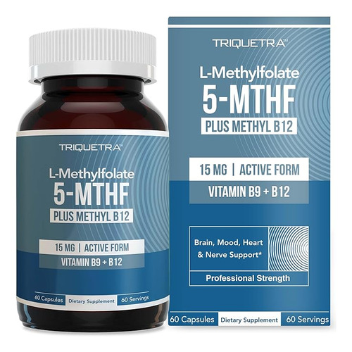 Triquetra Health L-methylfolate 5-mthf Plus Methyl B12 60cap