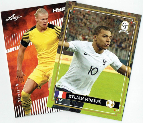 2) Lote De Tarjetas Mint Kylian & Erling Haaland 2017 Leaf H