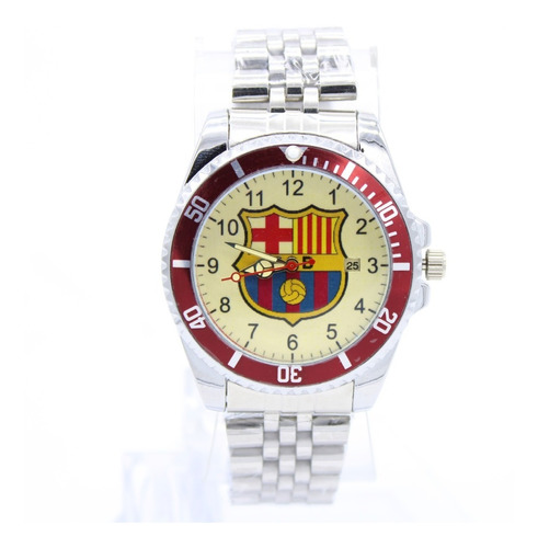 Reloj Futbol Club Barcelona Metal Acero Fechador Caballero