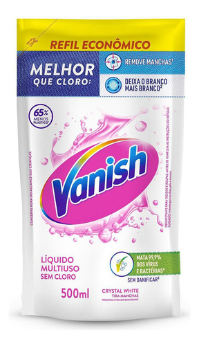 Tira Manchas Gel Multiuso Crystal White Sem Cloro Refil 500ml Vanish