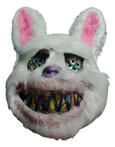 1 Mascara Conejo Peluche Con Luz Led Halloween Disfraz