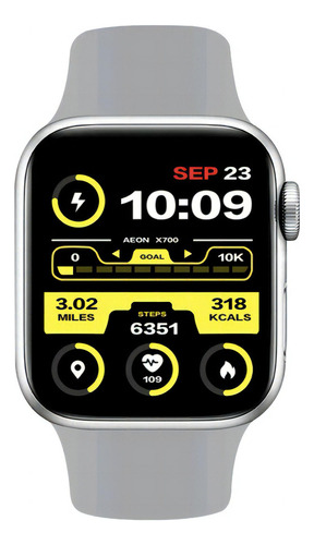 Smartwatch Reloj Inteligente Pantalla Completa Llamadas T56+ Color de la caja Negro Color de la correa Gris