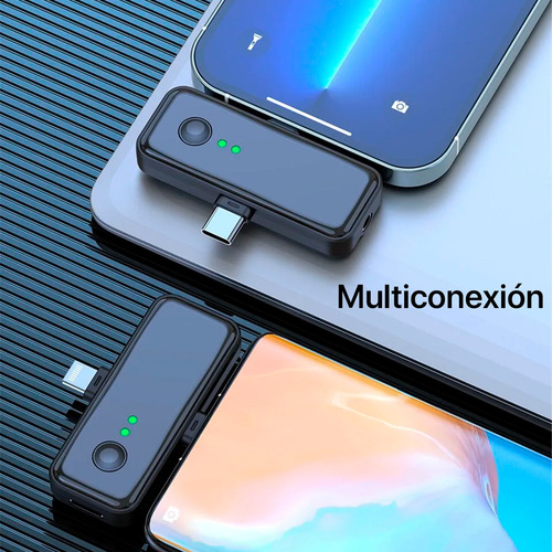 Micrófono Inalámbrico Lavalier Dual Para iPhone Y Tipo C