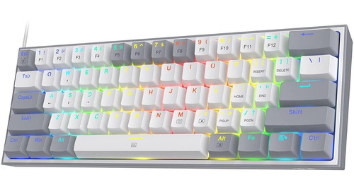 Teclado Redragon Fizz Pro K616-rgb Rosa/blanco Español Gamer Color Del Teclado Rosa Idioma Español Latinoamérica