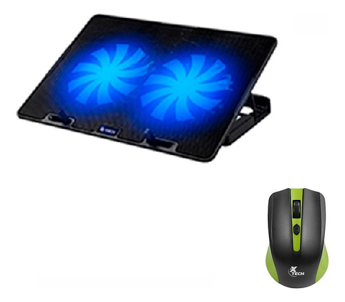 Combo Base Cooler Laptop 15.6 + Mouse Inalambrico 1600dpi V