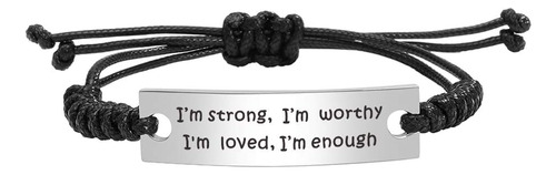 Abnty Pulsera Soy Fuerte Soy Digno Soy Amado Soy Suficiente,