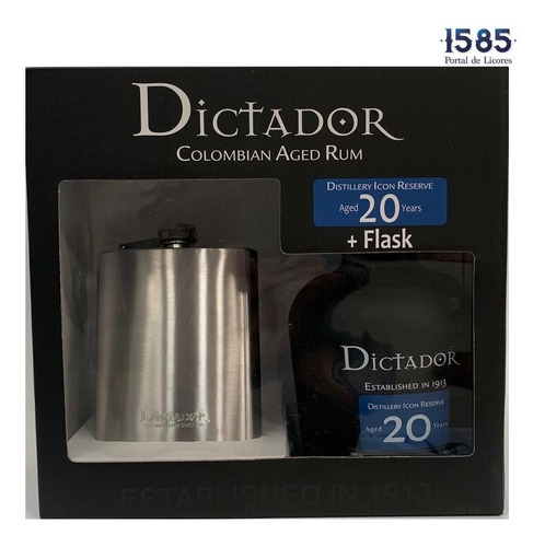 Pack Ron Dictador 20 Años + Licorera En - mL a $360