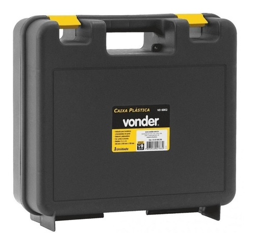 Imagem 1 de 3 de Caixa de ferramentas Vonder VD 6002 de plástico 340mm x 340mm x 130mm preta e amarela
