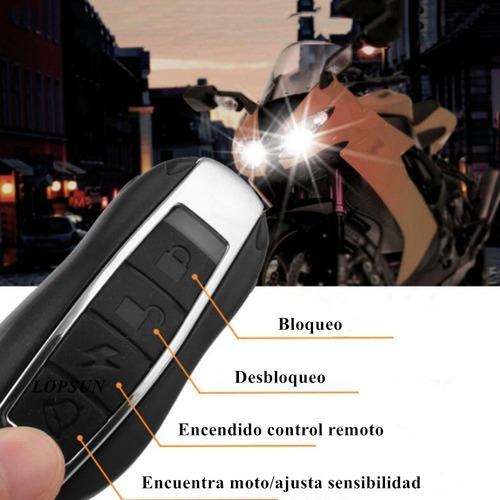 Alarma Antirrobo P/moto Encendido A Distancia Control