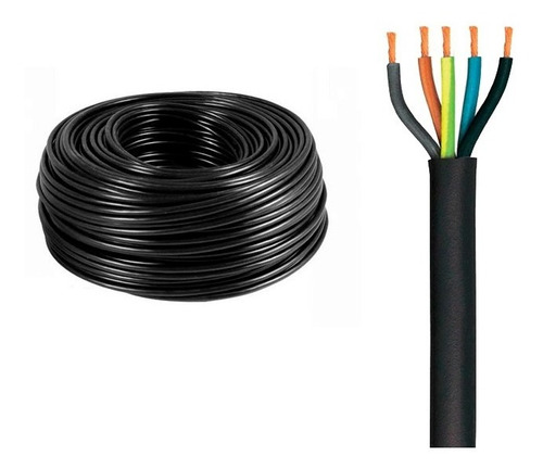 Cable Tipo Taller Alargue 5x 1,5mm Tpr Rollo 100m Kalop