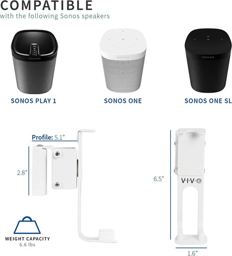 Vivo - Soportes De Pared Para Altavoces Sonos One