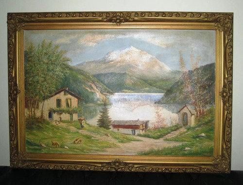 Antiguo Cuadro Marco Oleo Dorado Frances 8 Molduras (Usado)