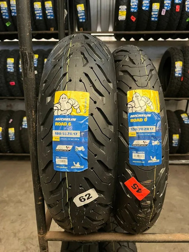 Par De Pneu Michelin Road 6 120/70-17 + 180/55-17 Moto Mt07