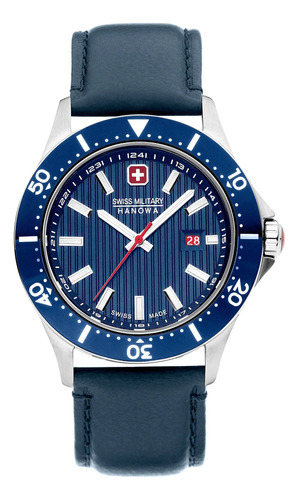 Reloj Swiss Military Smwgb2100607 Para Hombre Cristal Zafiro Color de la malla Azul Color del bisel Azul Color del fondo Azul