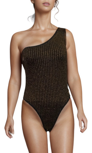 Body De Un Hombro Mossimo Black Gold - Talla L
