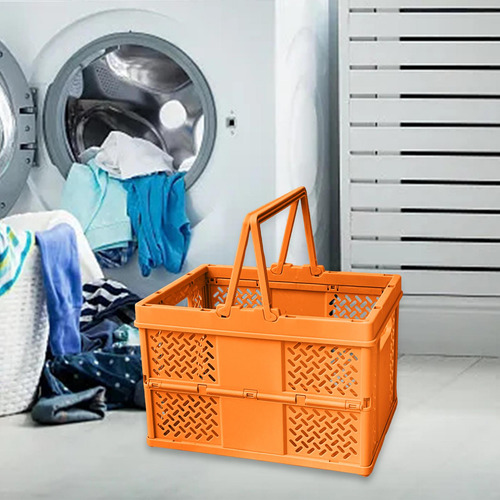 Cesta De Picnic Plegable, Caja De Almacenamiento, Naranja
