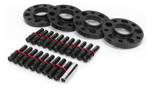 Kit De Separadores De Ruedas Con Cubo Negro Y Negro Centrado