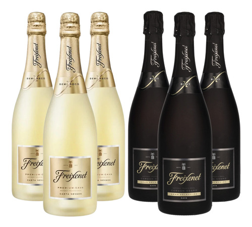 Kit Espumantes Freixenet 3 Cordon Negro 3 Carta Nevada 750ml