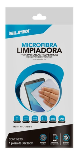 Toallita Seca De Microfibra Silimex De 30 X 30 Cm Para Equipo De Cómputo Y Electrónica