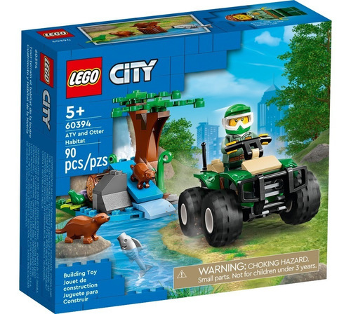 Lego Cidade 60394 City Quadriciclo E Habitat Da Lontra 