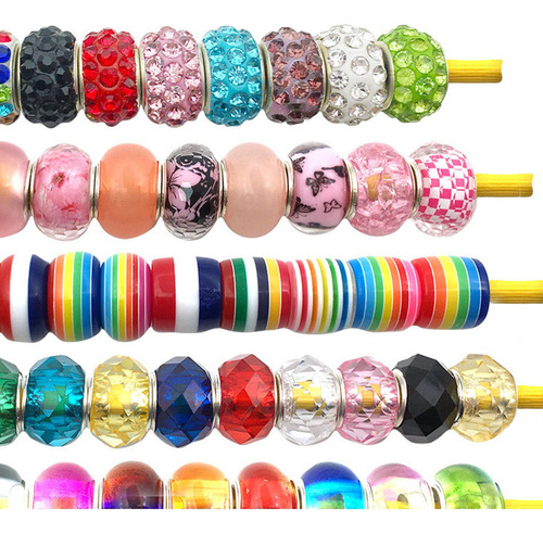 Juego De 60 Abalorios Mixtos Para Niñas, Bricolaje, Gemas, C
