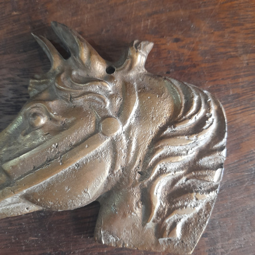 Imagem 3 de 6 de Cavalo Bronze Antigo Para Parede Relevo 13 Largura 10 Altura