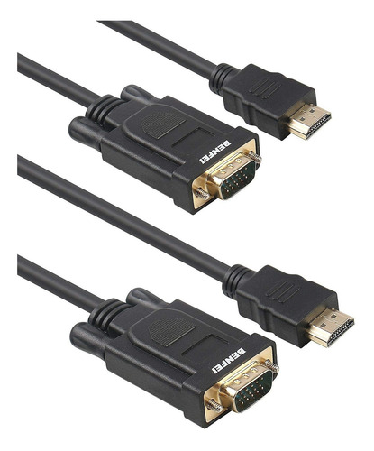 Hdmi A Vga, Benfei 2 Pack Hdmi A Vga Cable De 6 Pies Ma...