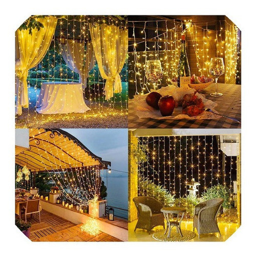 Cortina Led 500 Leds 4m X 2,2m Decoração Casamentos Festas Cor Das Luzes Branca Quente 220v