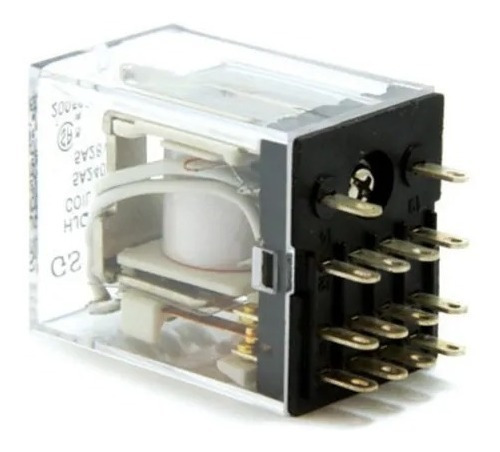 Rele Relay Industrial 220vac 5a C/led 4 Polos Invers 14 Pin