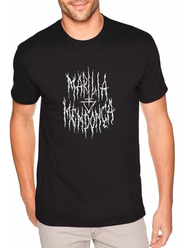 Camiseta Masculina Com Estampa Versão Metal Marília Mendonça