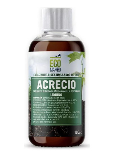 Fertilizante Organico Ecomambo Enraizante Acrecio 100ml