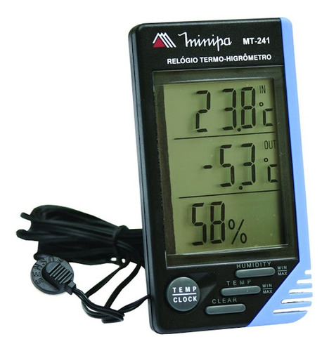 Relógio Termo-higrômetro Minipa Mt-241 - Interno/externo Mt-241
