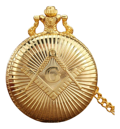Relógio Bolso Maçonaria Maçom Freemason Fraternal Dourado