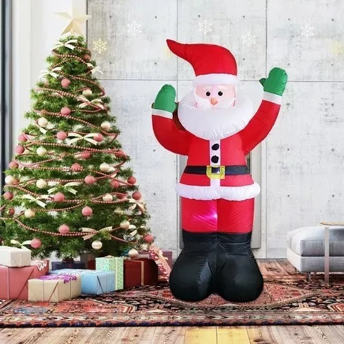 5 Santa Claus Muñeco 1.5m Inflable Navideño Luz Led Mayoreo