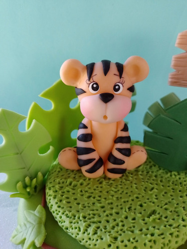 Adorno En Porcelana Fria Tigre Feliz