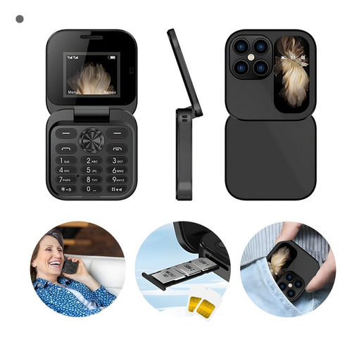 Ip17 Mini Teléfono Plegable 1.77 Pulgadas Dual Sim