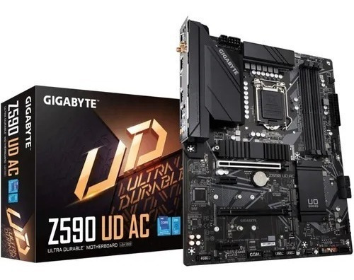 Motherboard Gigabyte Z590 Ud Ac Ddr4 Wifi Intel 11a Gen 1200 Color Negro