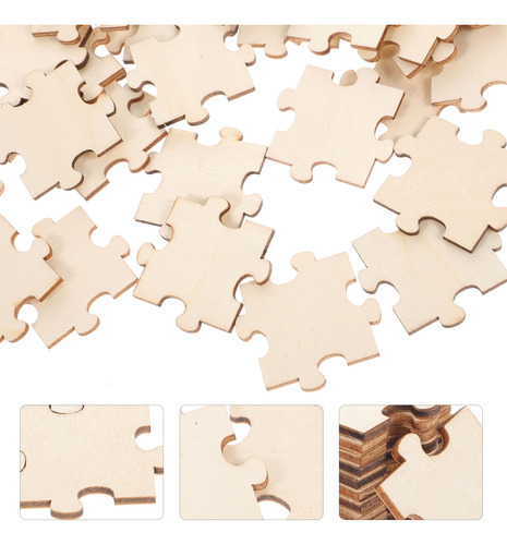 100pcs Blank Puzzle Pieces Unfinished Wood Puzzle Color Your